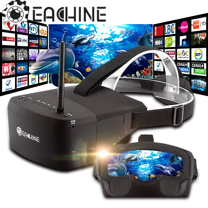 Skyzone Sky04O Pro Fpv Goggles - Eachine-バッテリーを検索するための自動ラジオ,5インチ,800x480 fpv,5.8g,40ch